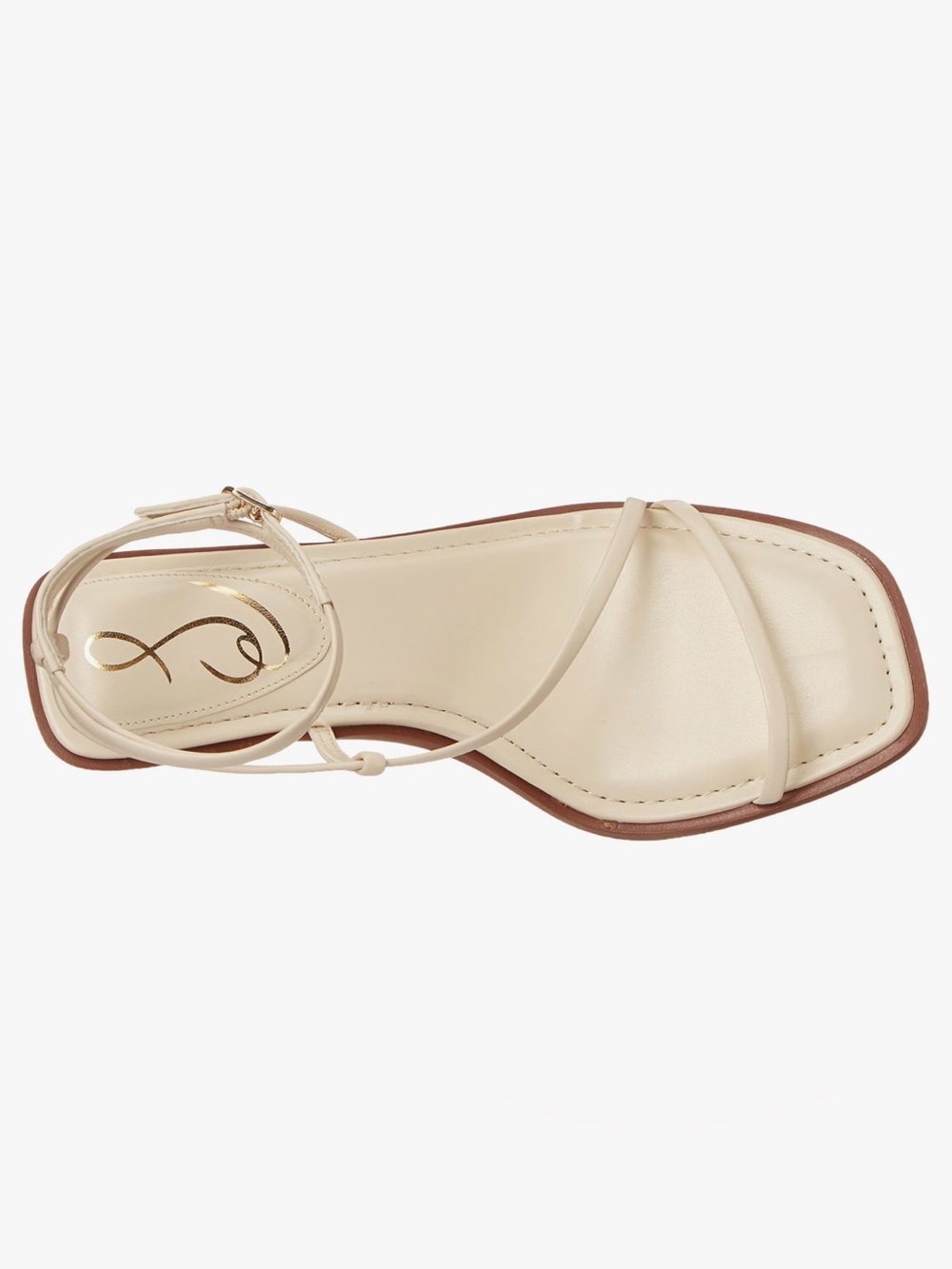 Sam Edelman Dominique Ivory Ankle strap Kitten Heeled Sandals (Ivory, 9.5) - Picture 2 of 6